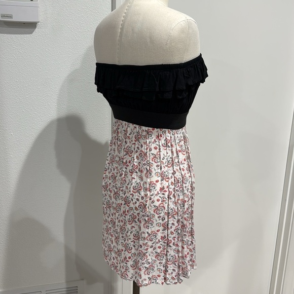 PZ Apparel Strapless Ruffle Top Floral Print Lightweight Cotton Mini Dress - L - Picture 5 of 11